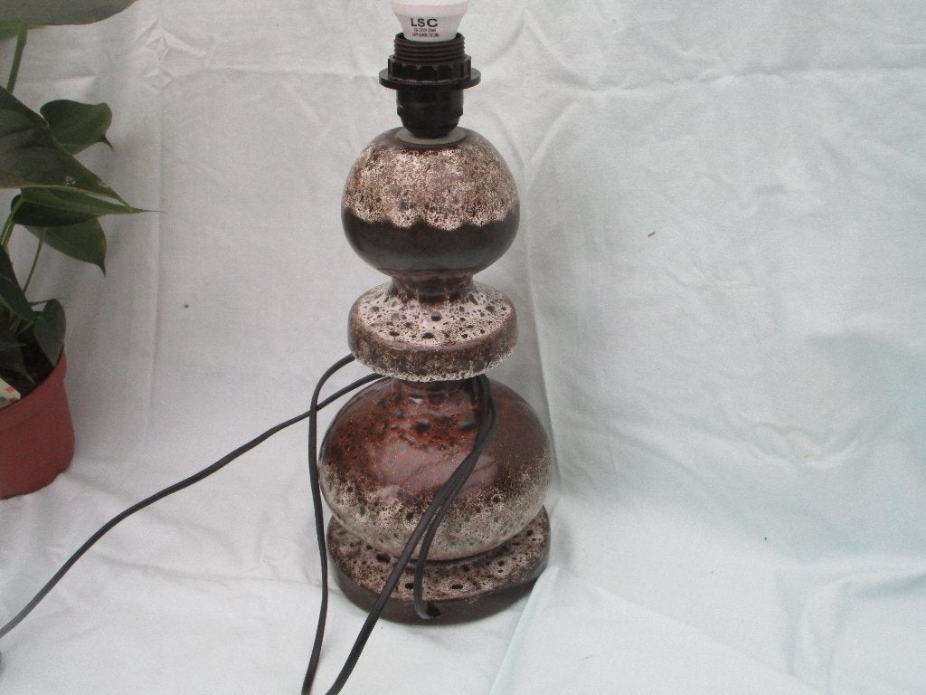 Vintage Tafellampvoet,Jr 60/70(bruin keramiek,v.a 40,00e, Ophalen of Verzenden