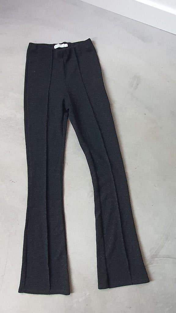 Flared Glitter Broek Costes Studio XS, Zwart, Ophalen of Verzenden, Zo goed als nieuw, Maat 34 (XS) of kleiner