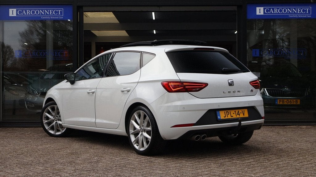 Seat Leon 2.0 TSI FR Business Intense 190pk|Pano|Leder|Tr.ha, Gebruikt, 1984 cc, Leon, Wit