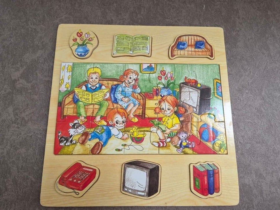 Houten puzzel met leuke afbeelding, Ophalen, 2 tot 4 jaar, Gebruikt, Van hout