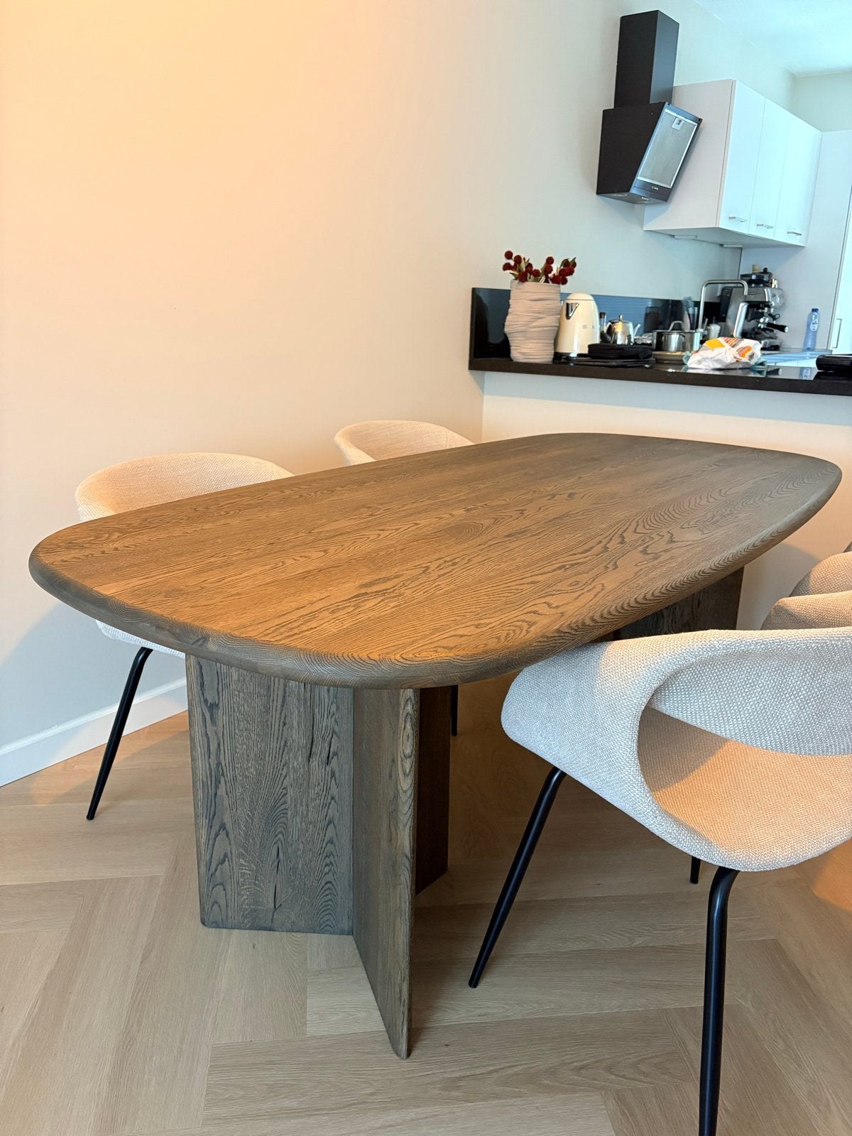 Eikenhouten eettafel SLIM GOOSSENS - 1 week oud!!, Huis en Inrichting, Tafels | Eettafels, Eikenhout, Zo goed als nieuw, 150 tot 200 cm