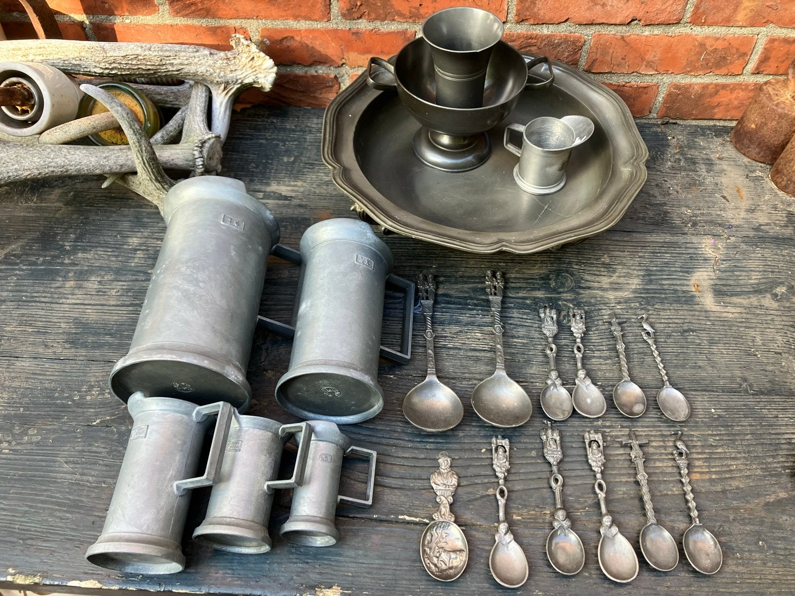 Grote verzameling tinnen voorwerpen: 5kg 90-98 %tin, Ophalen of Verzenden