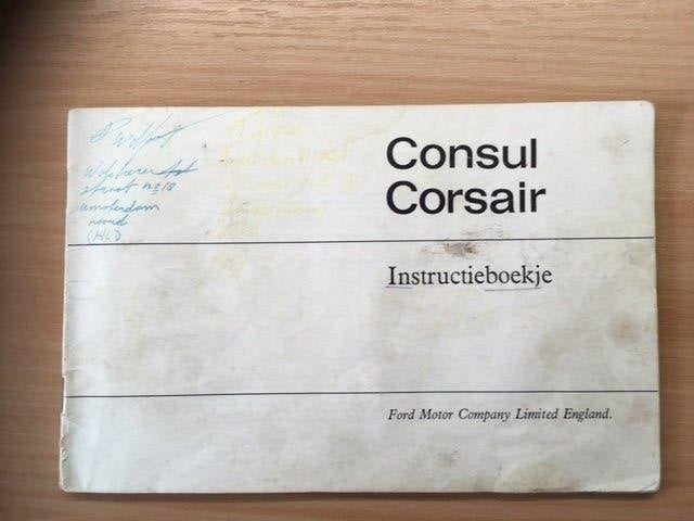 Ford Consul Corsair Instructieboekje (Augustus 1963)  NL, Ophalen of Verzenden