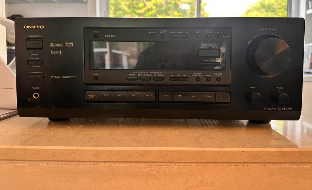 Krachtige Onkyo TX-DS575X AV Receiver – 5.1 Surround & Phono, Gebruikt, Ophalen of Verzenden, 120 watt of meer, Stereo