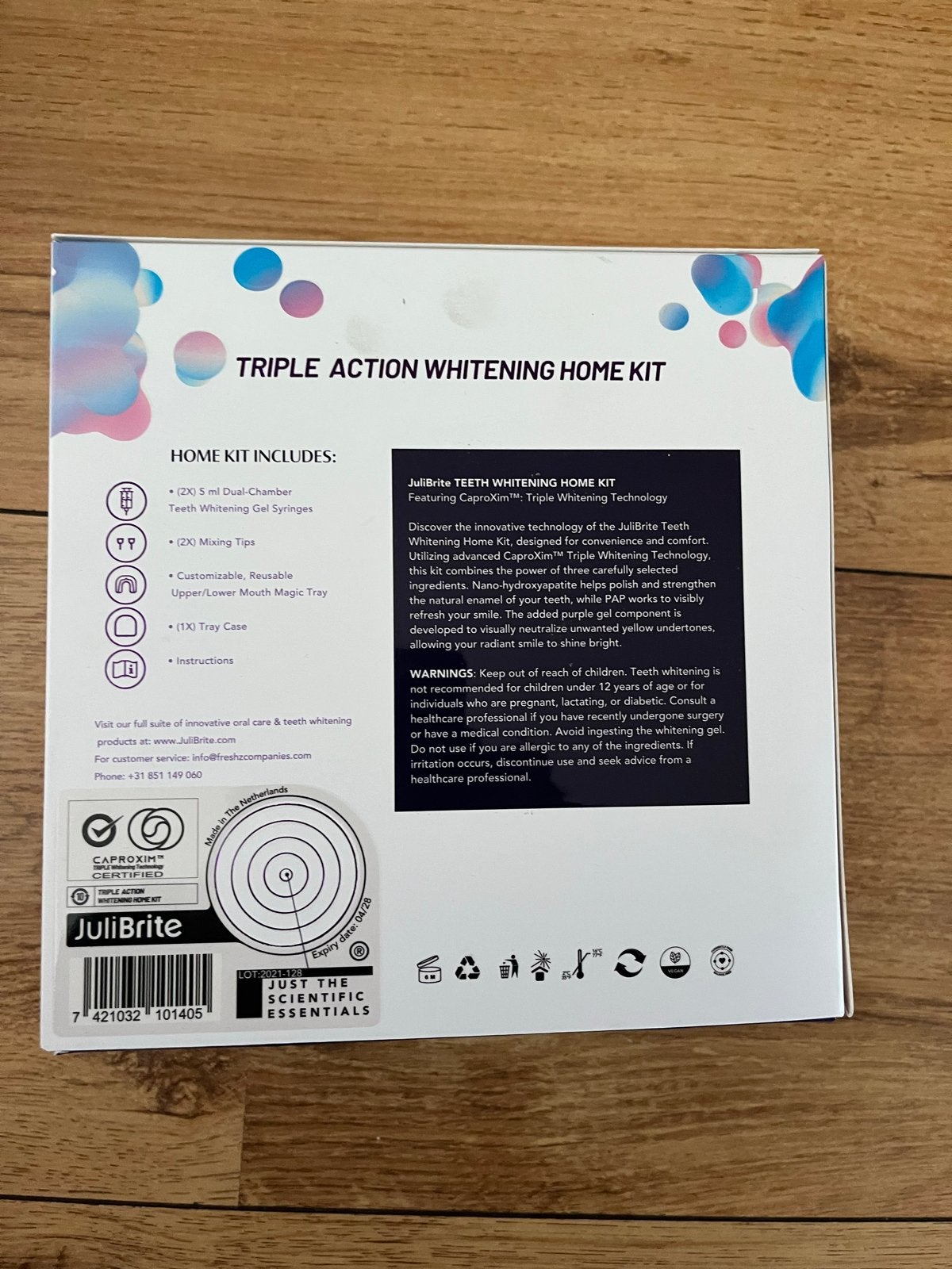 JuliBrite Triple Action Whitening Home Kit - Nieuw, Ophalen, Nieuw, Gehele gezicht, Reiniging