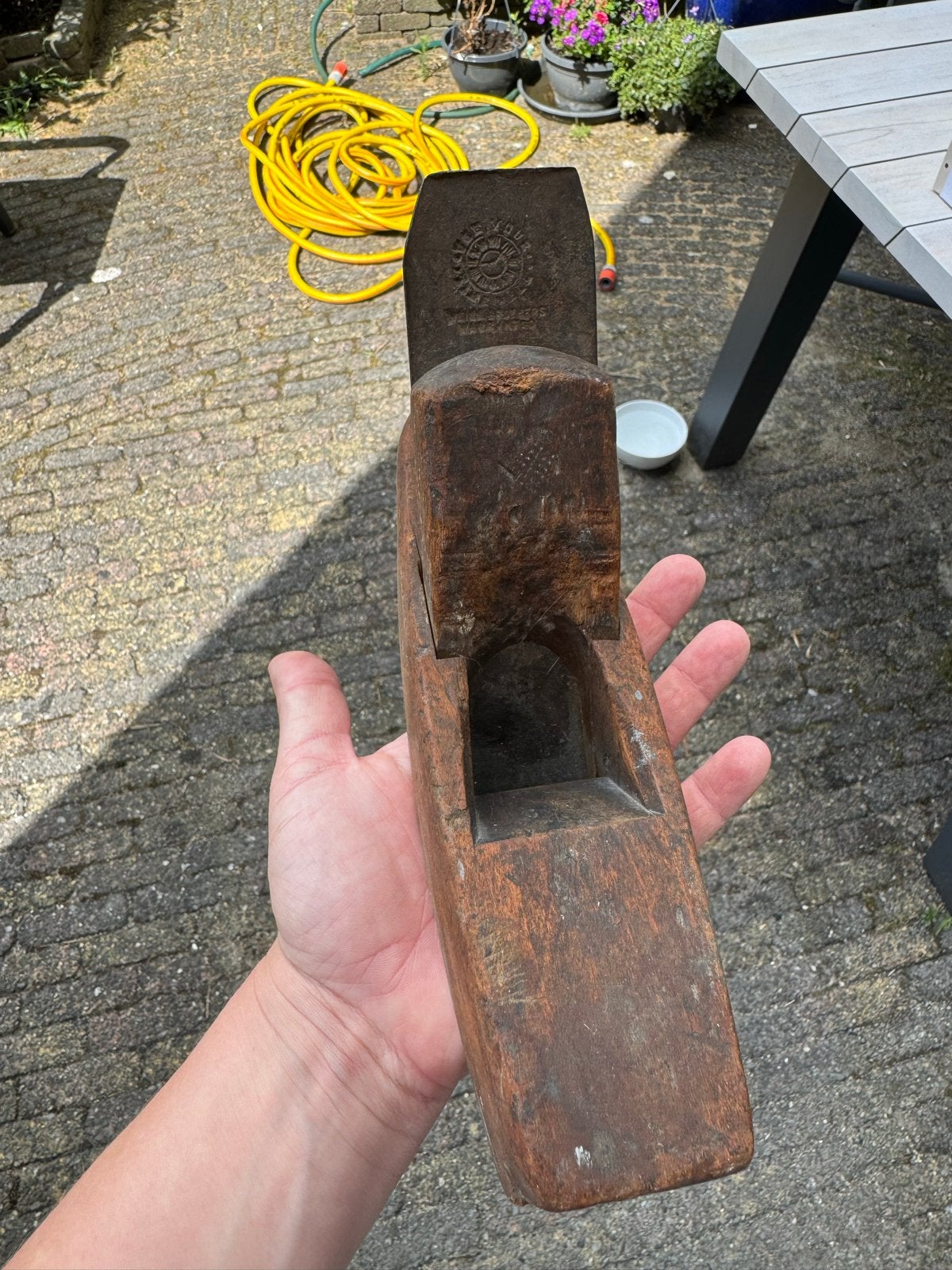 Antieke houten schaaf - Vintage gereedschap, Ophalen of Verzenden
