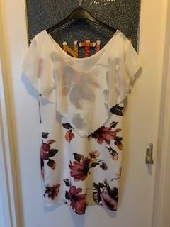 jurk Style Boom cocktail feest mt XL Wit met bloemen Nieuw, Wit, Maat 46/48 (XL) of groter, StyleBoom, Nieuw