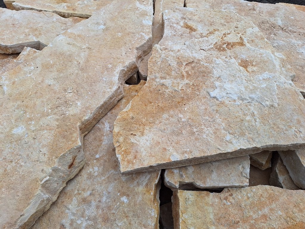 mediterrane natuursteen flagstones Balkan Yellow, Tuin en Terras, Ophalen of Verzenden, Nieuw, Natuursteen, Terrastegels