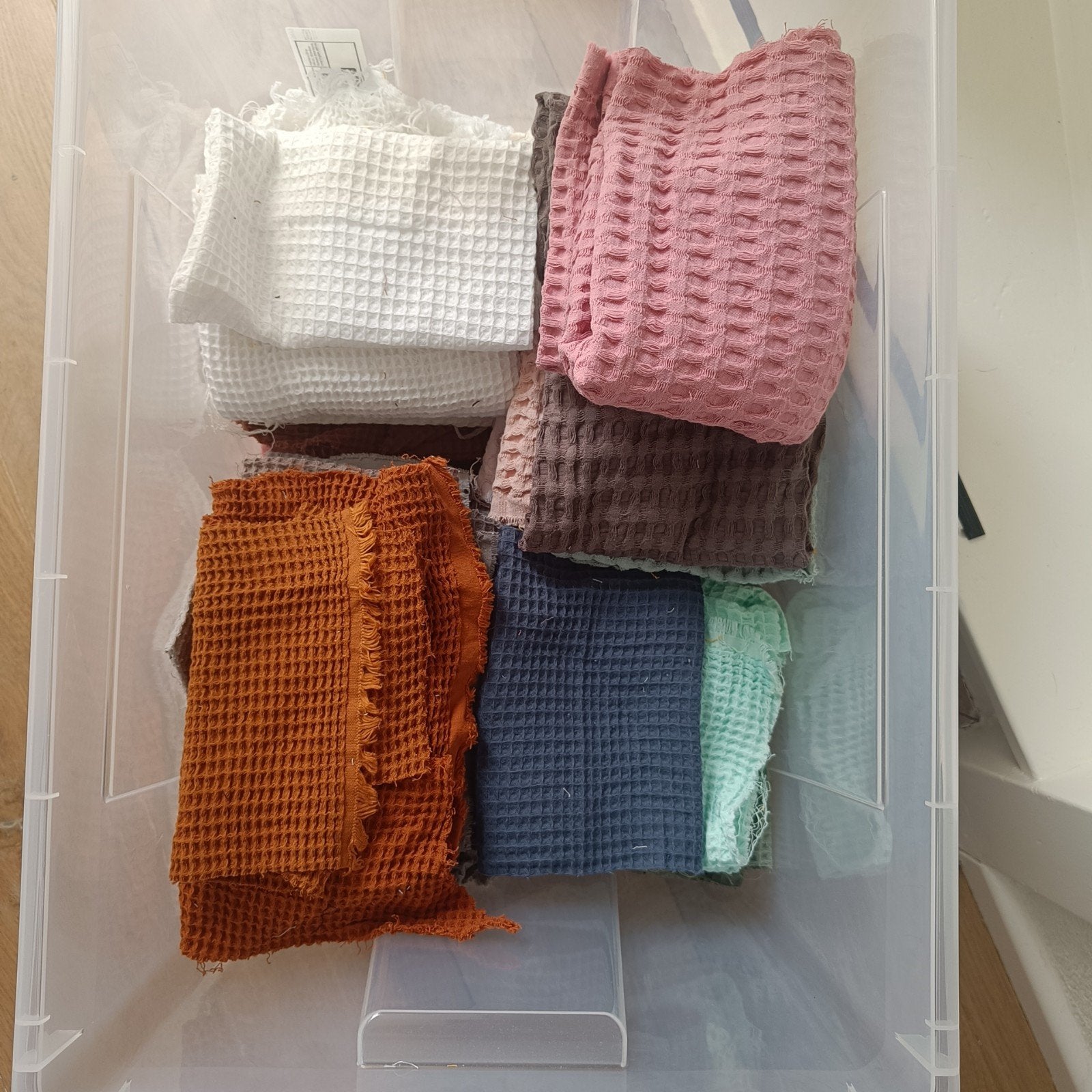 Rest pakket Wafelstof en wafel grof - voor kleine projecten, Hobby en Vrije tijd, Stoffen en Lappen, Ophalen of Verzenden, Nieuw