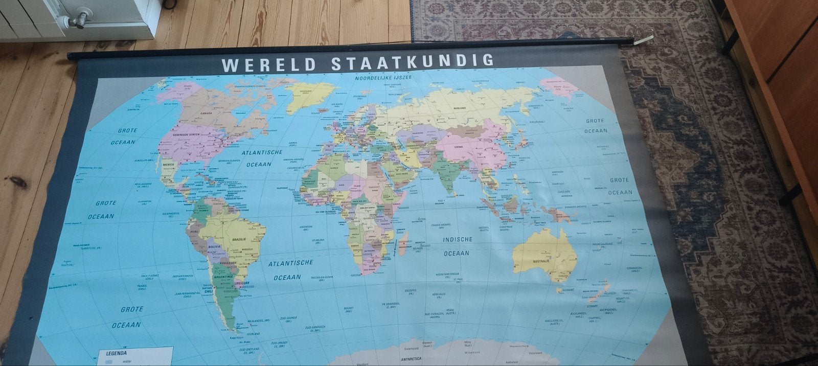 wandkaart Wereld de Evenaar, Ophalen, 1800 tot 2000, Wereld, Landkaart