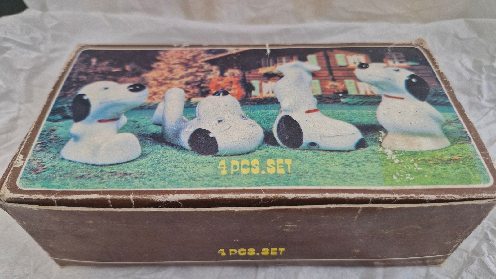 Vintage Snoopy beeldjes set - 4 stuks in originele doos, Ophalen of Verzenden