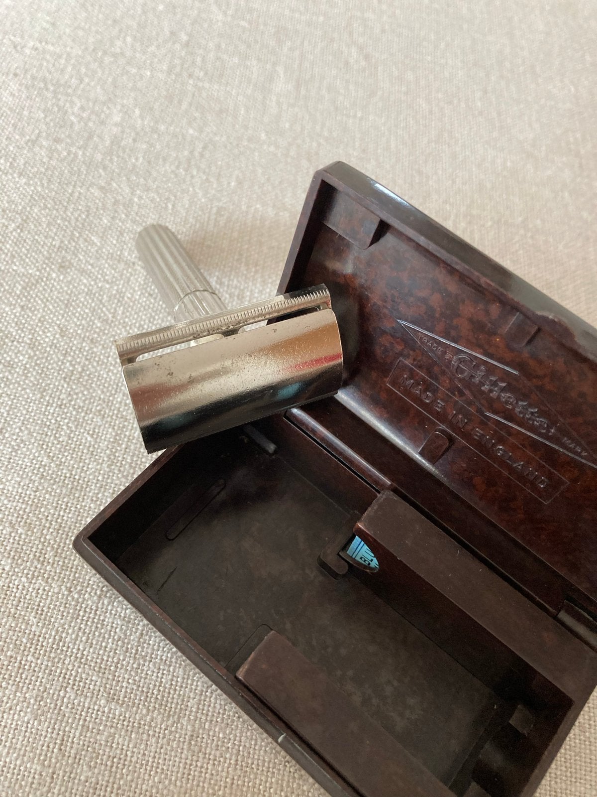 Vintage Gillette scheermes met originele doos, Ophalen of Verzenden