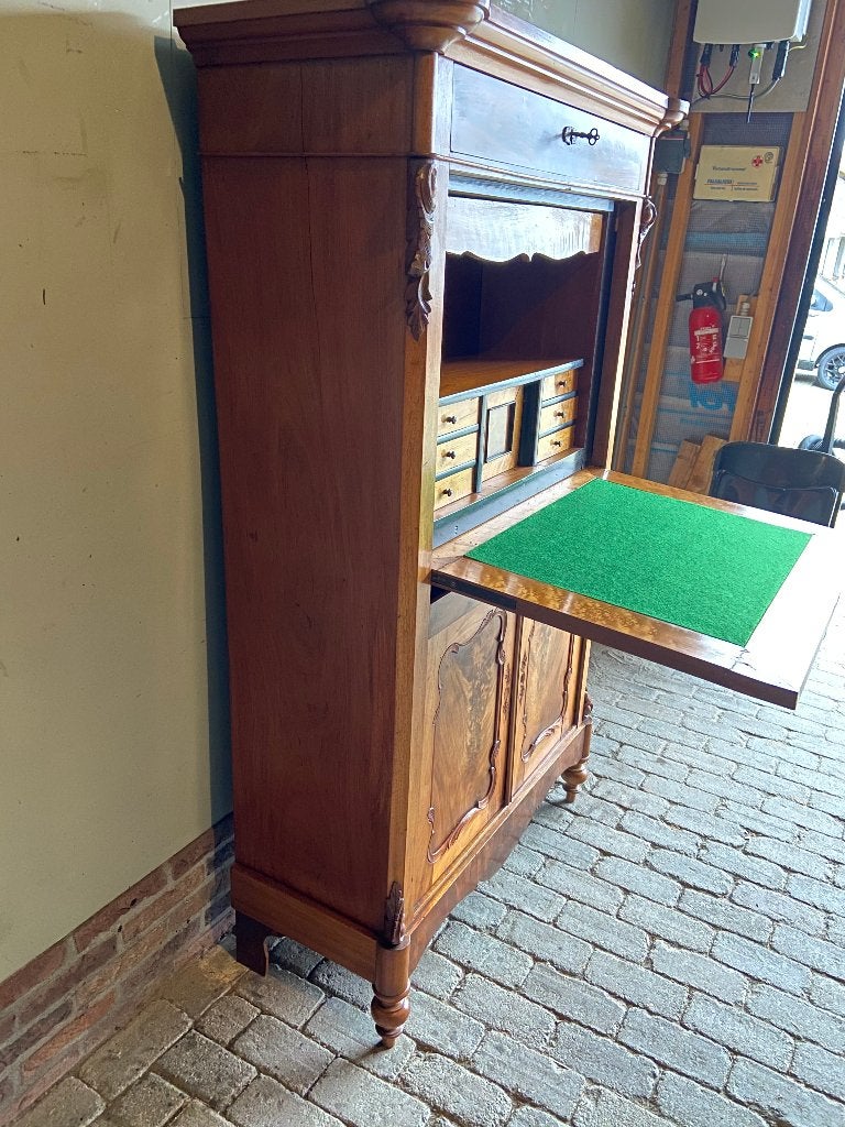 Prachtige antieke mahonie houten klepsecretaire, bureau., Verzenden