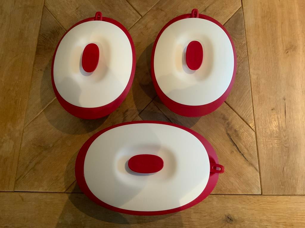 3 nieuwe Tupperware serveerschalen met opscheplepels, Ophalen of Verzenden, Nieuw, Schaal
