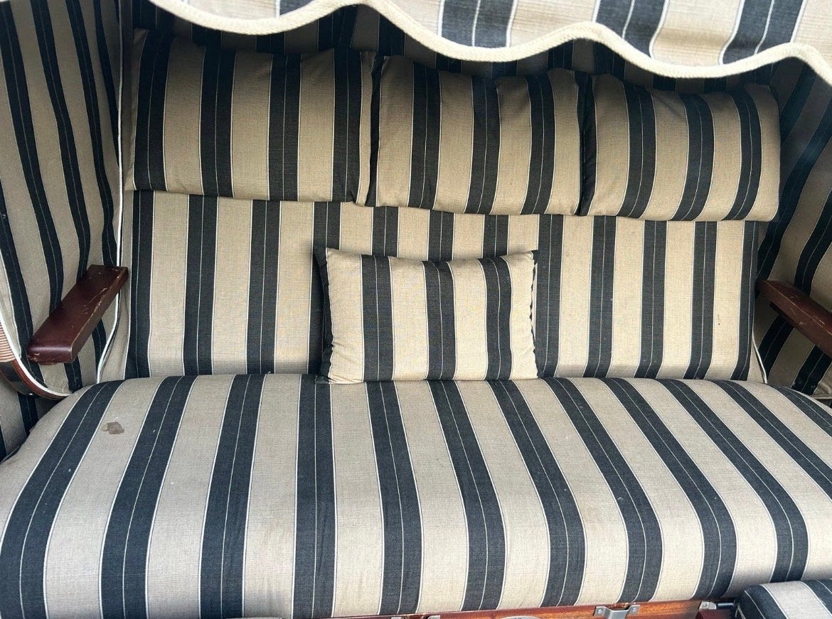Cocoon Center Strandbank 3-persoons donkergrijs/beige, Ophalen, Gebruikt, Hout