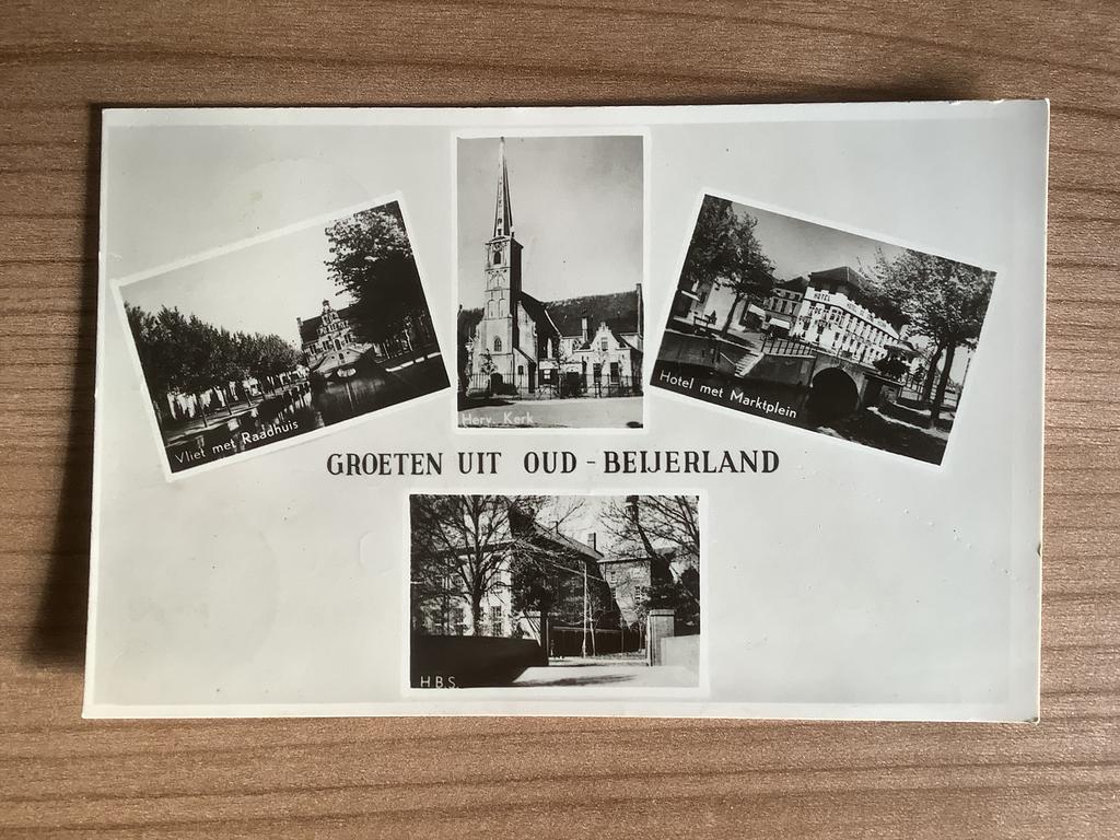 ansichtkaart Oud Beijerland, Ophalen of Verzenden, 1940 tot 1960, Gelopen, Zuid-Holland