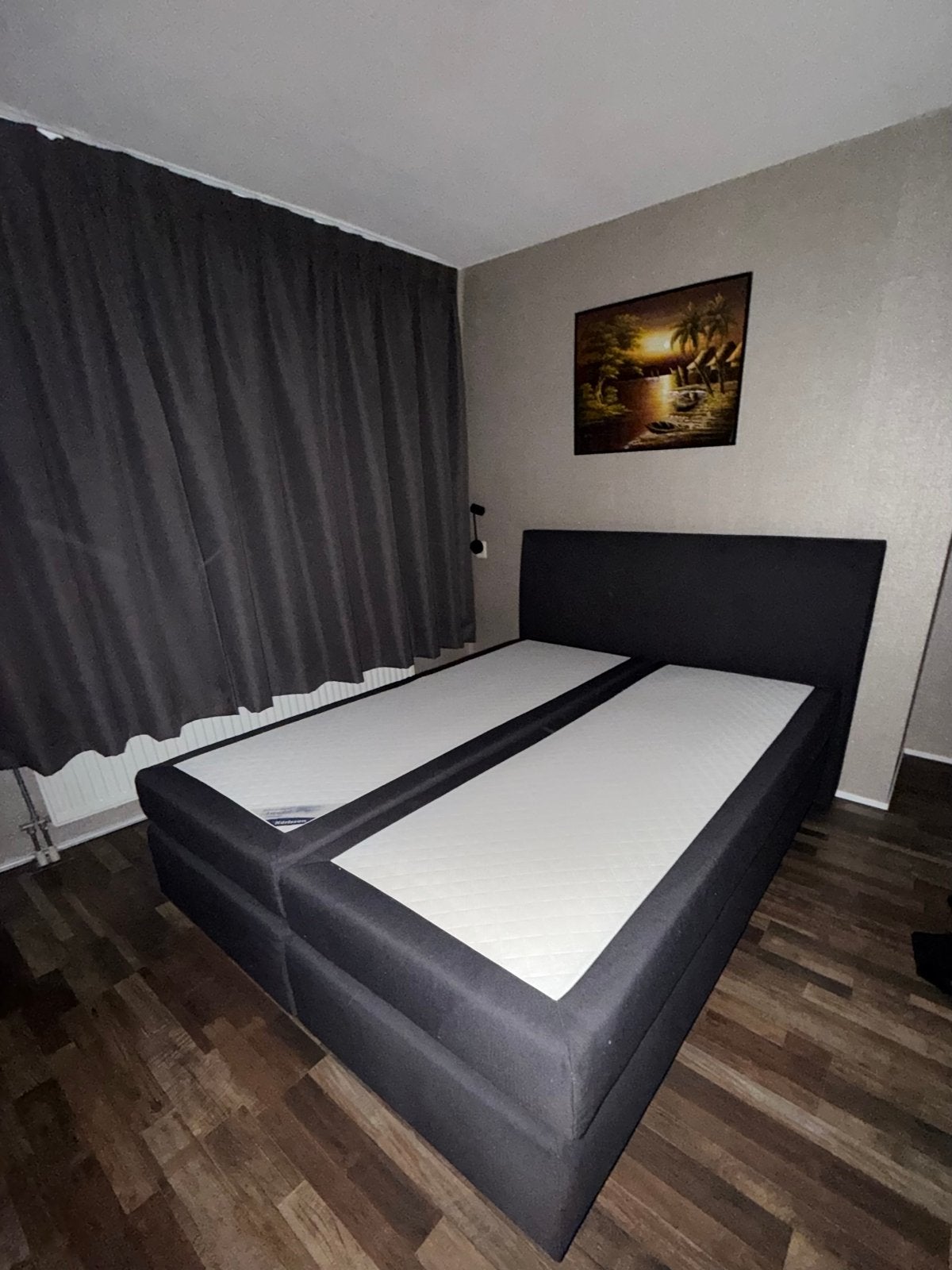 BIEDEN Boxspring 160x200 Karlsson antraciet - Beter Bed, Ophalen, Gebruikt, Tweepersoons, 200 cm