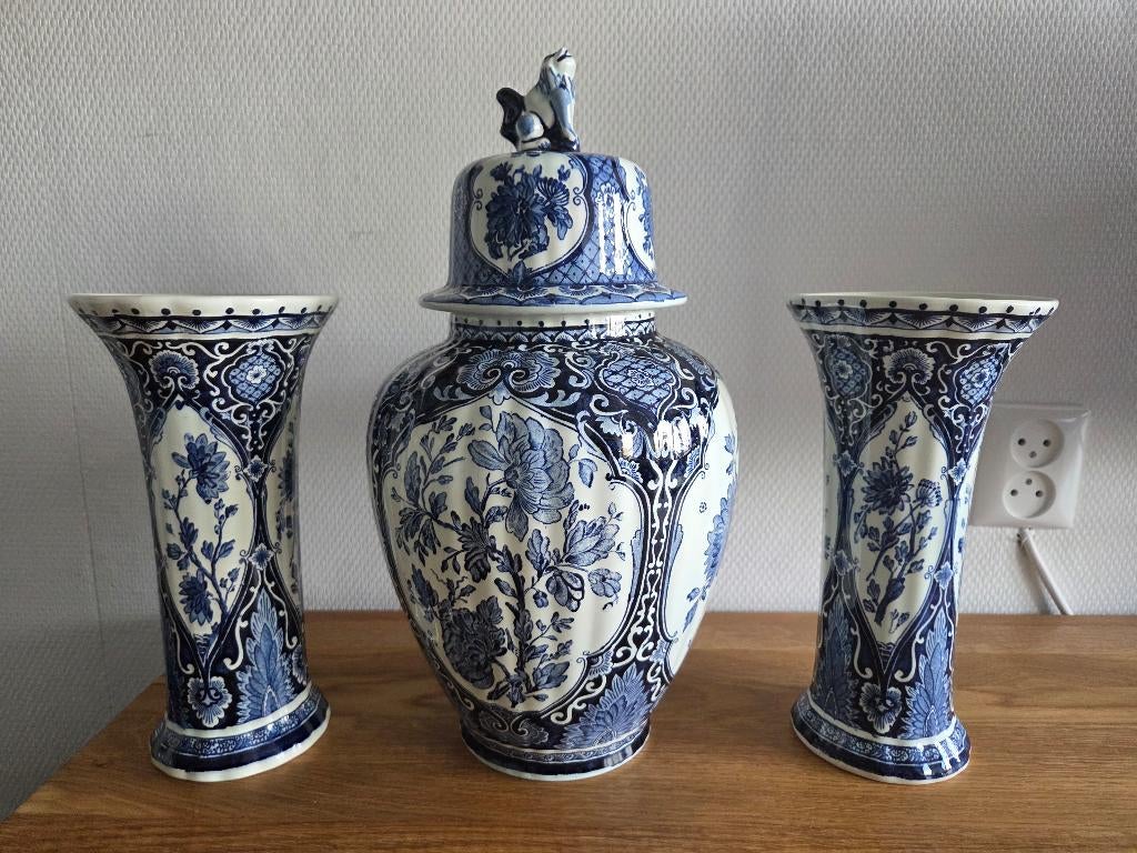 Delftsblauw kaststel 3 delig, Antiek en Kunst, Ophalen