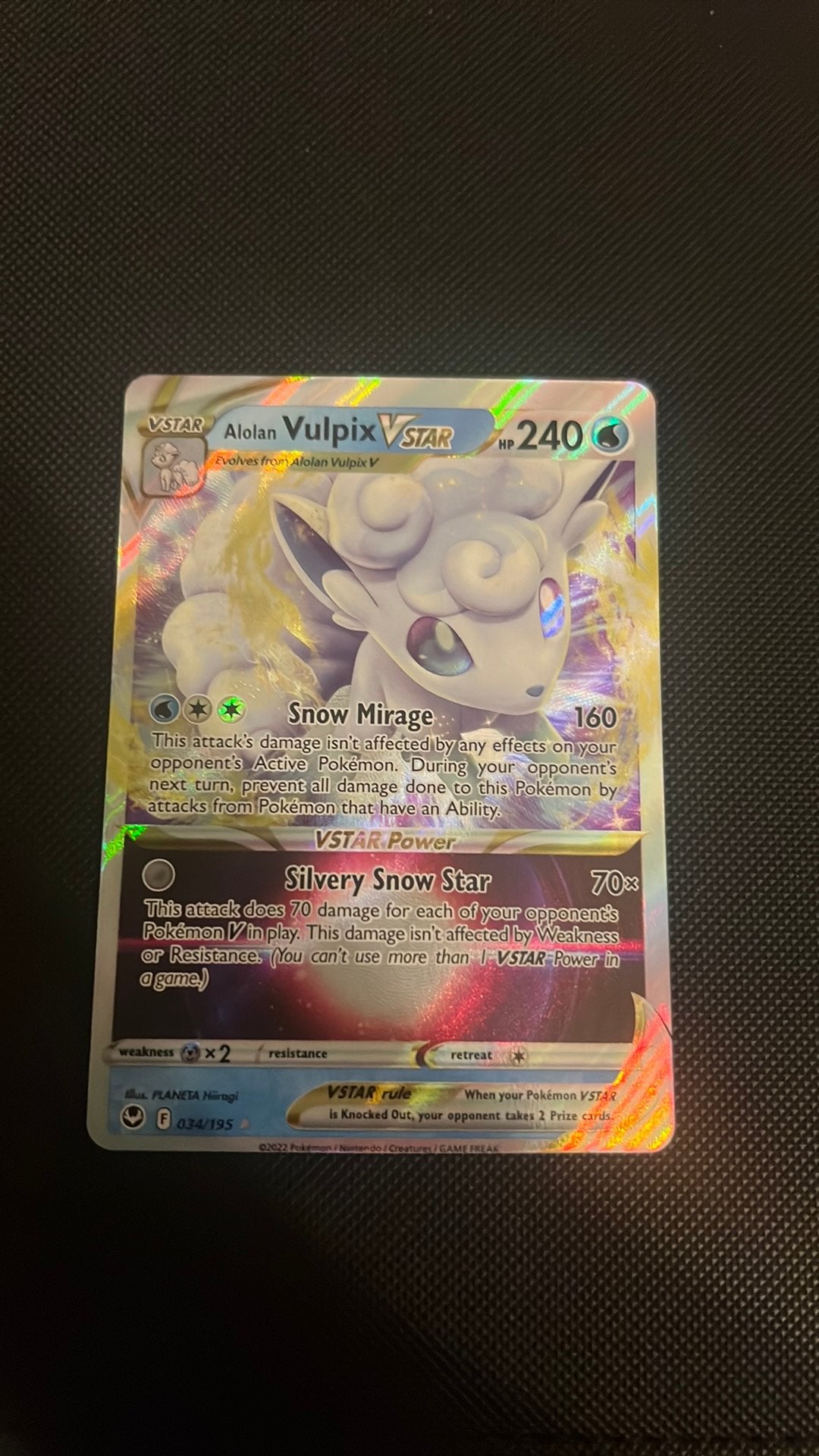 Pokemon kaart Vulpix #034 misprint, Ophalen of Verzenden, Zo goed als nieuw, Losse kaart