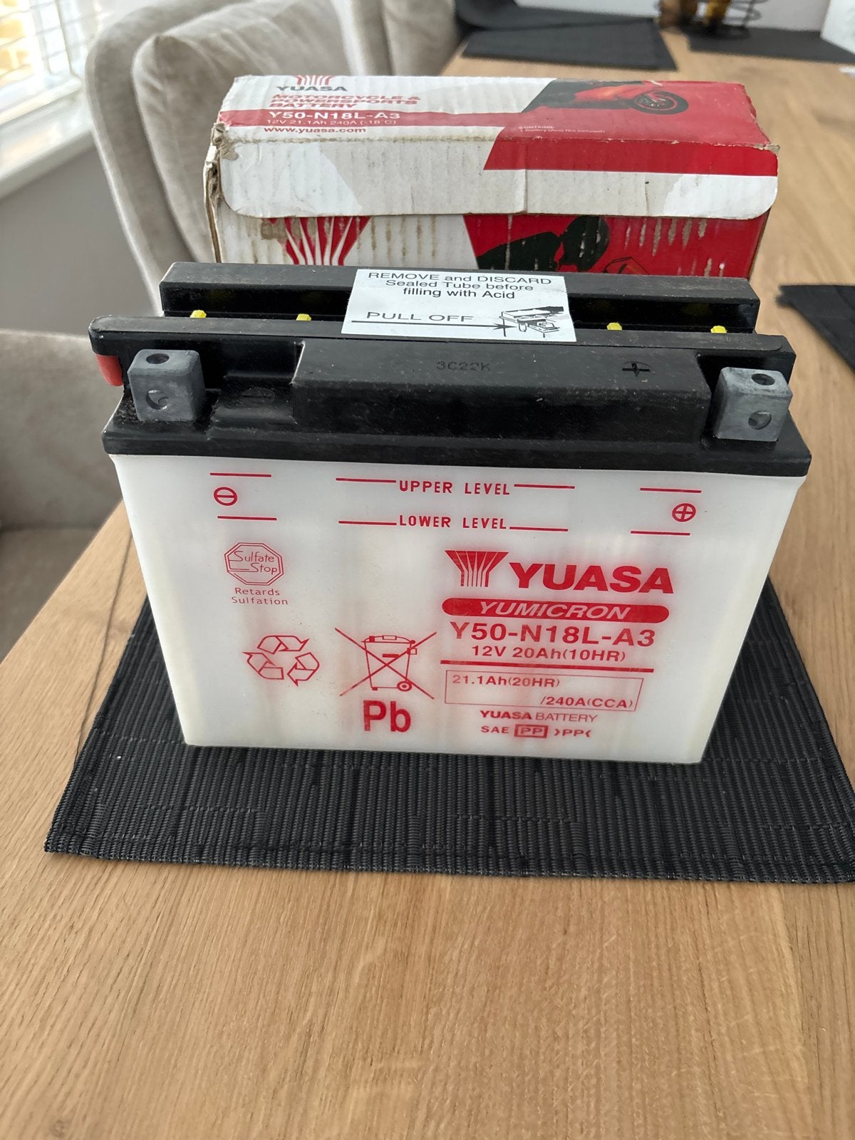 Yuasa YUMICRON Y50-N18L-A3 12V 20Ah accu, Nieuw