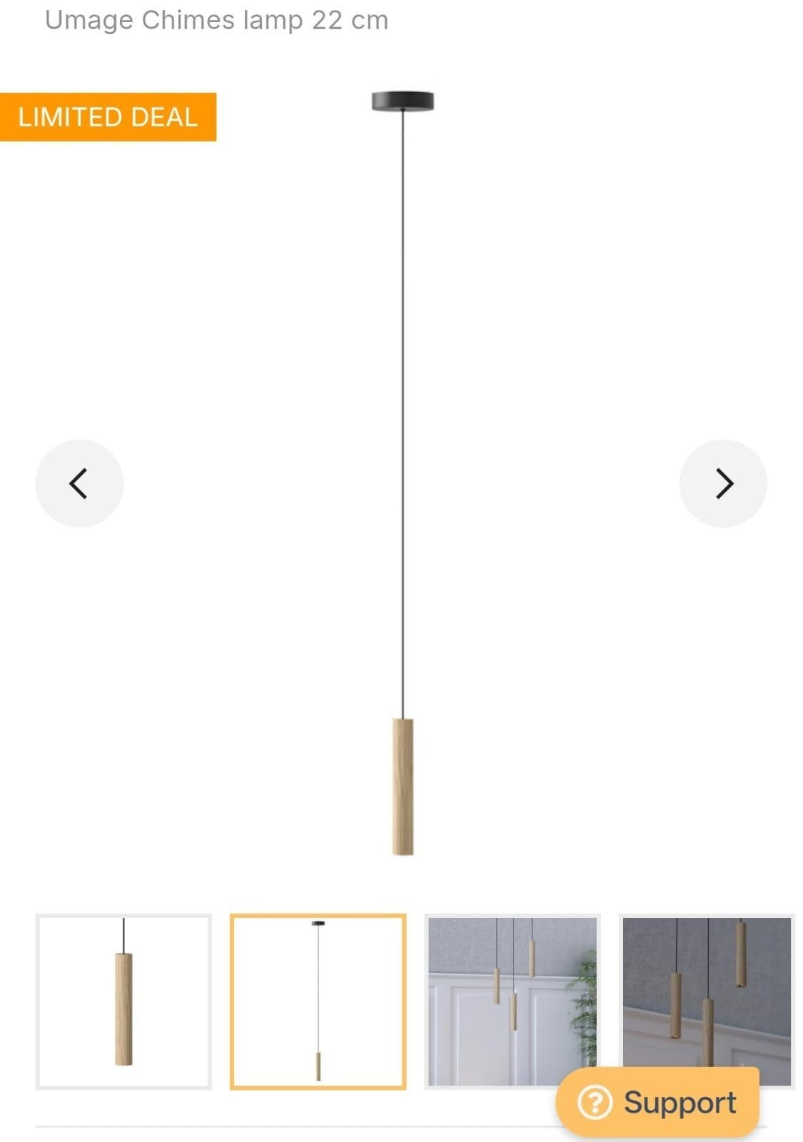 Drie UMAGE Chimes Hanglamp 22 cm - Eikenhout, Modern, Scandinavisch, Nieuw, Overige fittingen, Ophalen of Verzenden