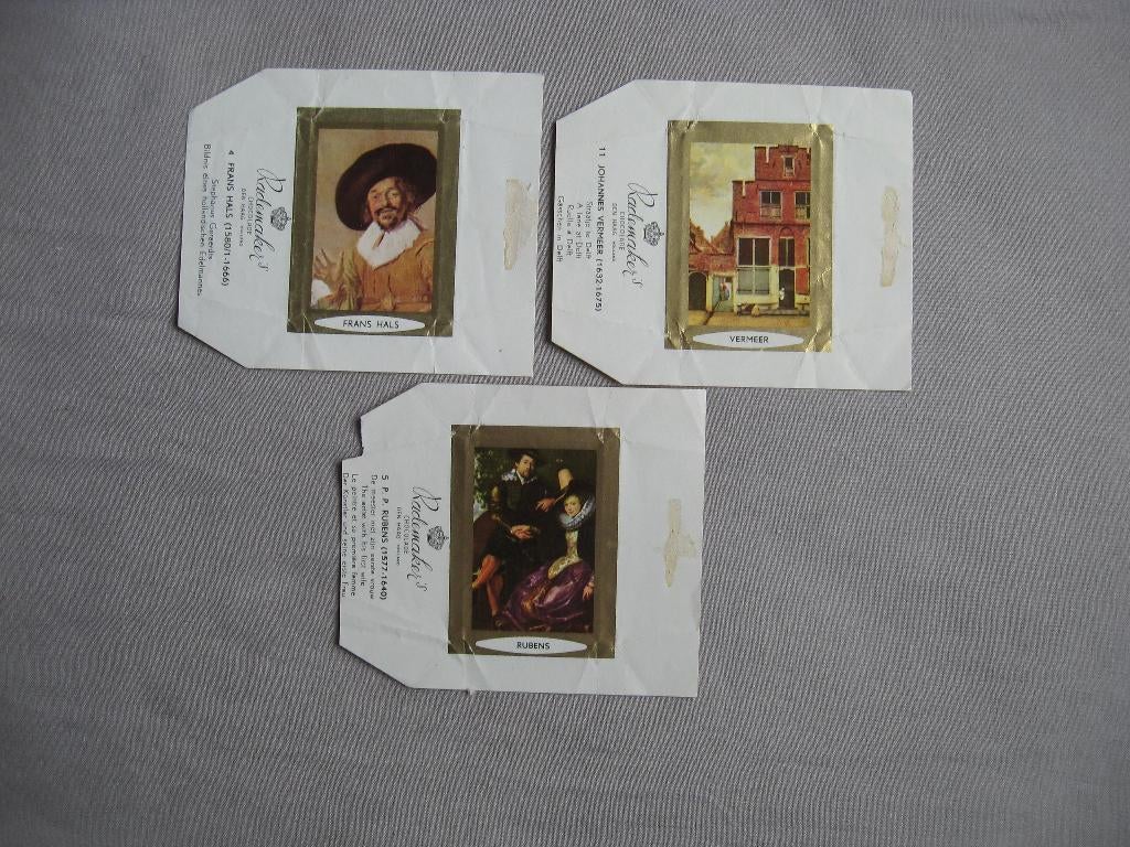 Rademaker's 3 oude chocolade verpakkingen Hollandse meesters, Verzenden, Gebruikt, Overige typen