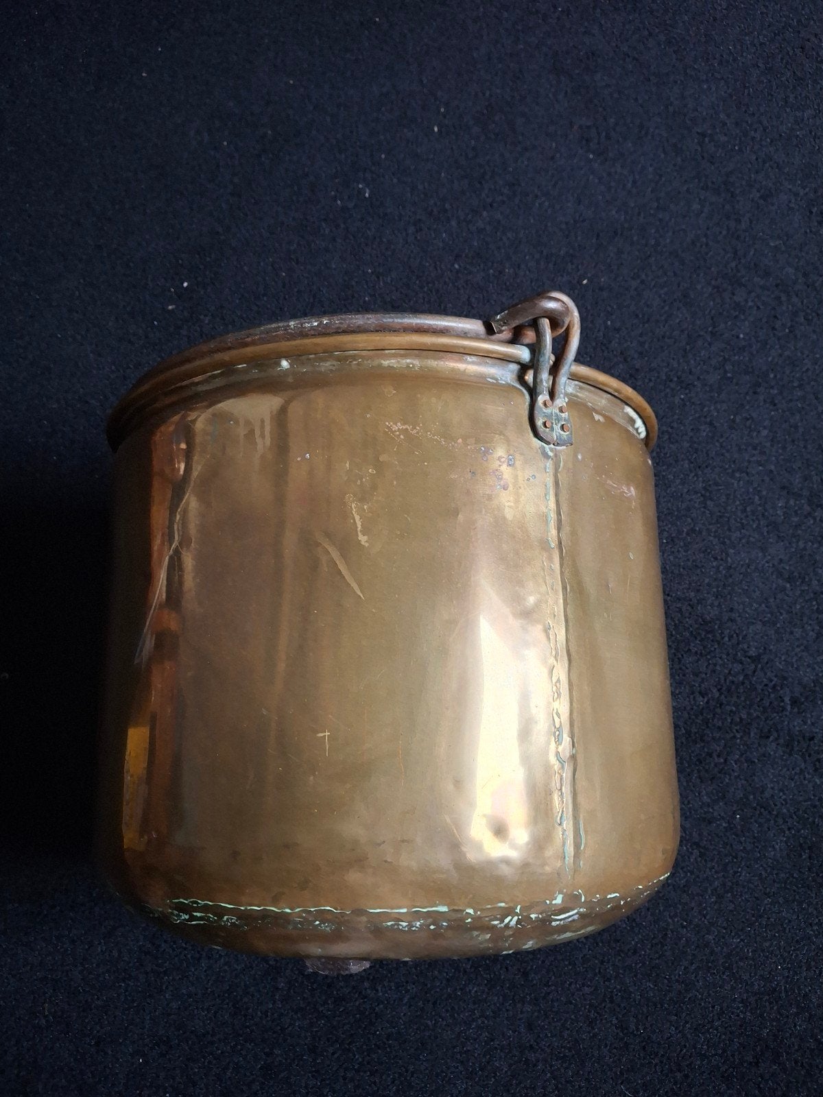 grote zware koperen ketel met hengsel, Ophalen, Koper