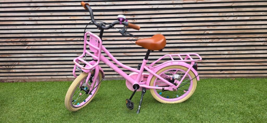 Roze Diva meisjesfiets / kinderfiets met rekje - 16 inch, Ophalen, Terugtraprem, Gebruikt, Onbekend