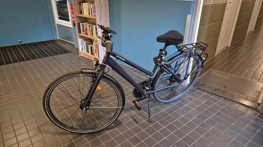 Sportieve stadsfiets dames Elops Hoprider 100 blauw, Fietsen en Brommers, Velgrem, Versnellingen, Ophalen, Overige merken