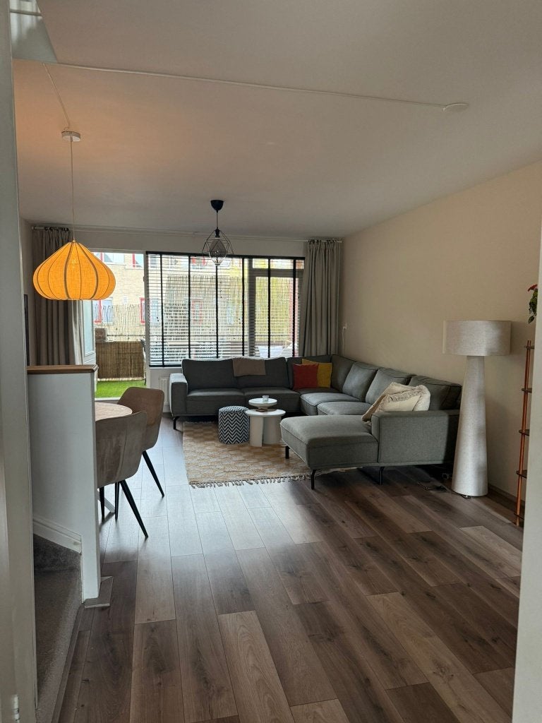 Comfortabele grote grijze hoekbank, Huis en Inrichting, Banken | Bankstellen, Ophalen, Hoekbank, 300 cm of meer, 75 tot 100 cm