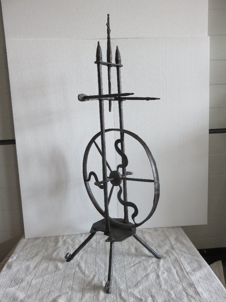 Antiek smeed ijzeren spinnewiel - ca. 1700 A.D., Antiek en Kunst, Ophalen of Verzenden