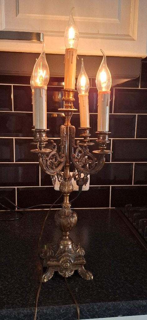 Grote vintage Barok Kandelamp/Tafellamp 65 cm, Ophalen