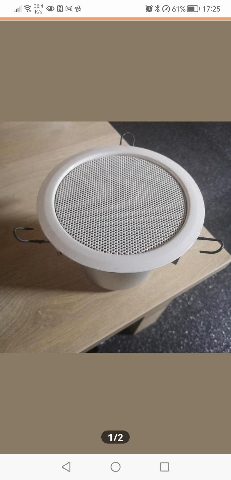 Witte plafondspeaker - Inbouw speaker.muziekbox, Overige merken, Overige typen, Ophalen of Verzenden, Zo goed als nieuw