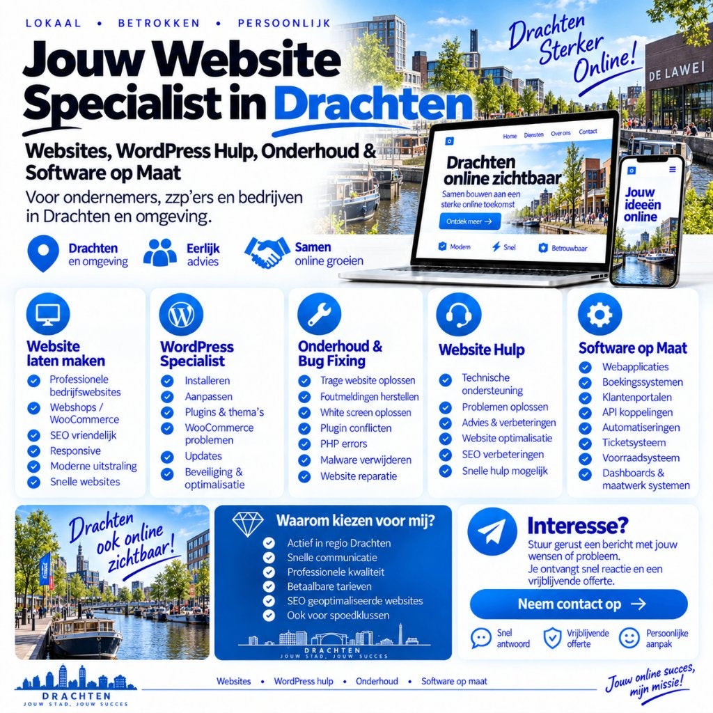 Website Laten Maken & WordPress Hulp Drachten, Vacatures, Vanaf 3 jaar, Geschikt als bijbaan, Freelance of Uitzendbasis, 33 - 40 uur