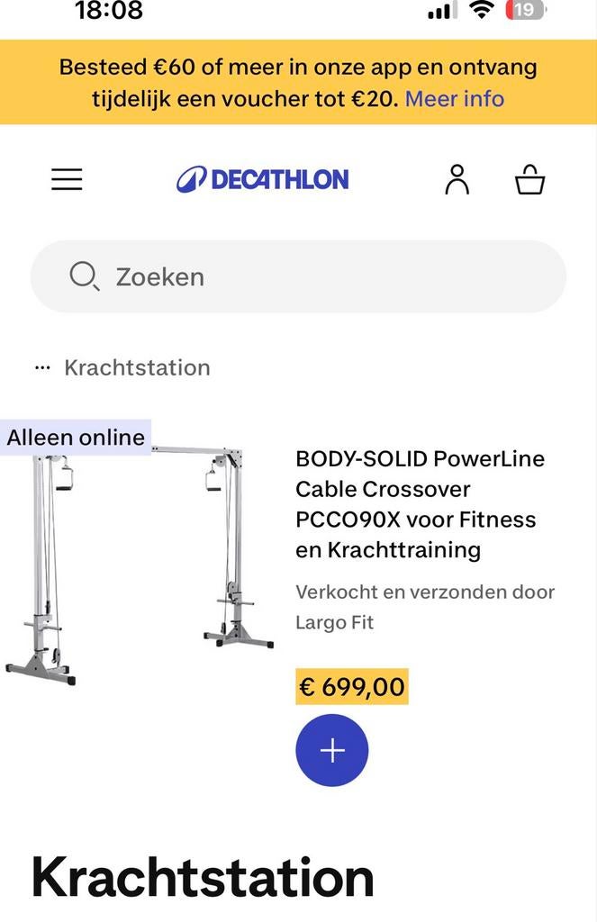 Body-Solid PowerLine Cable Crossover Krachtstation, Gebruikt, Krachtstation, Armen, Ophalen of Verzenden