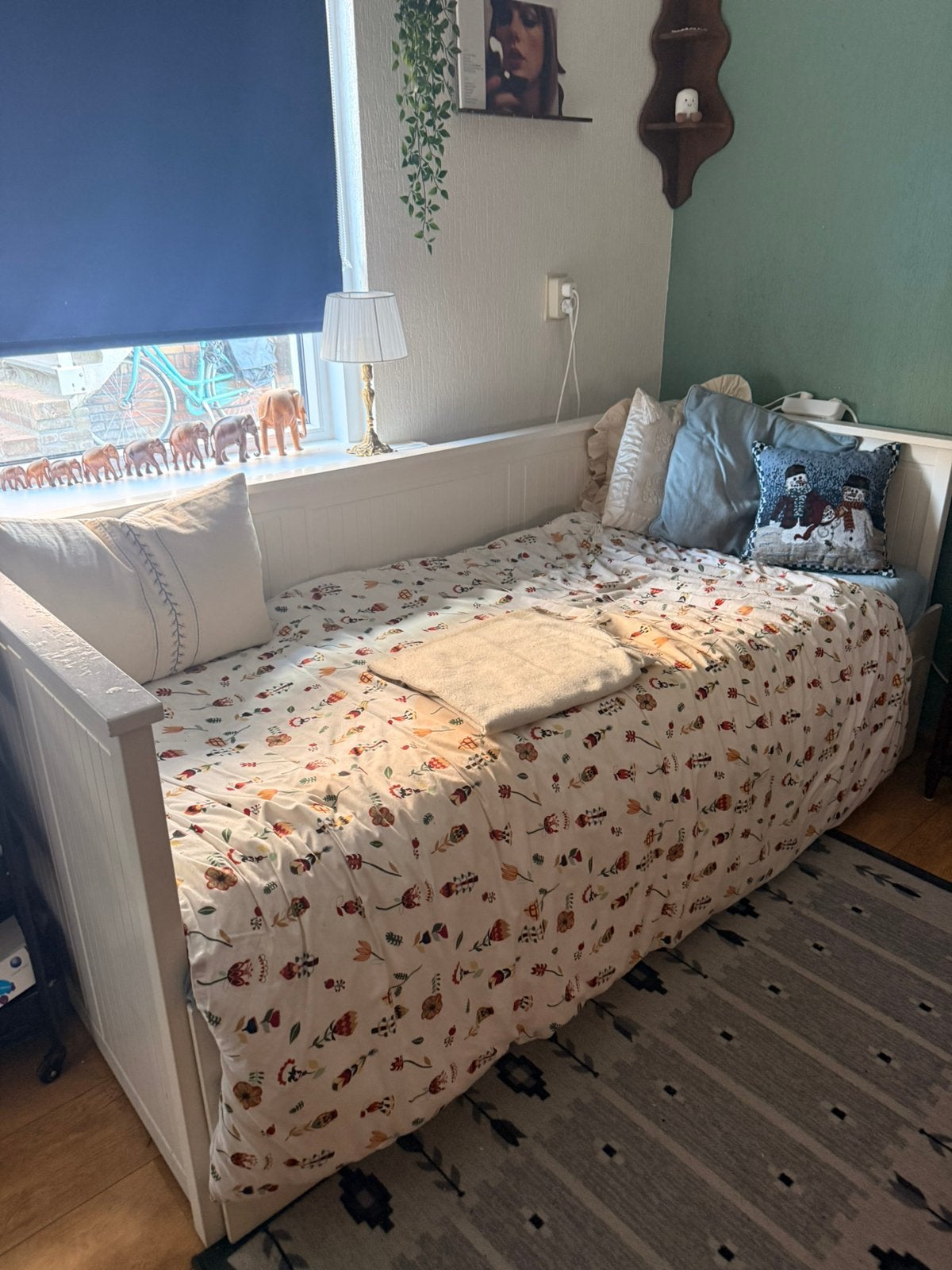 Ikea Hemnes slaapbank, Ophalen, Wit, Tweepersoons, 140 cm