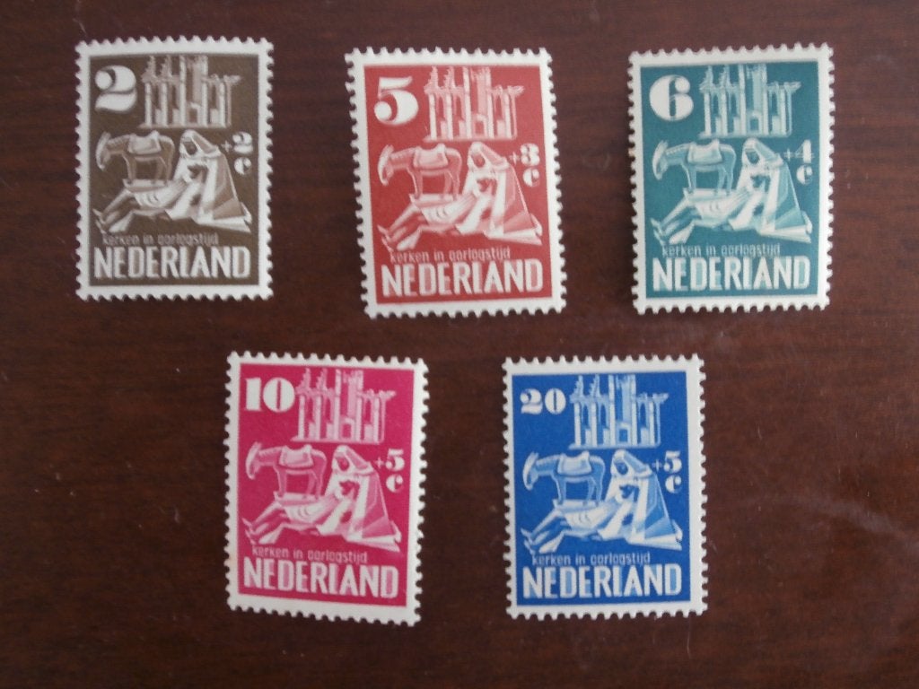 NL 1950; serie KERKEN IN OORLOGSTIJD, Postzegels en Munten, Verzenden, Na 1940, Postfris