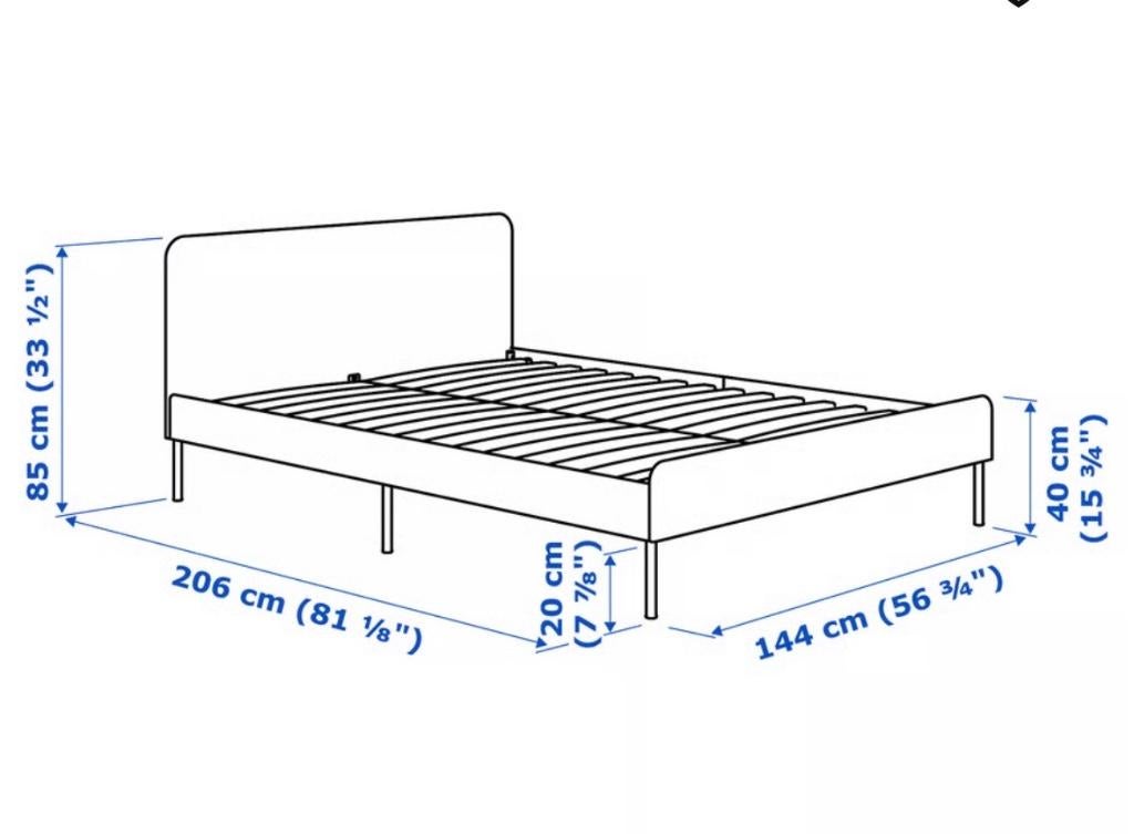 Licht grijs bed ikea, Ophalen, Tweepersoons, Zo goed als nieuw, 200 cm