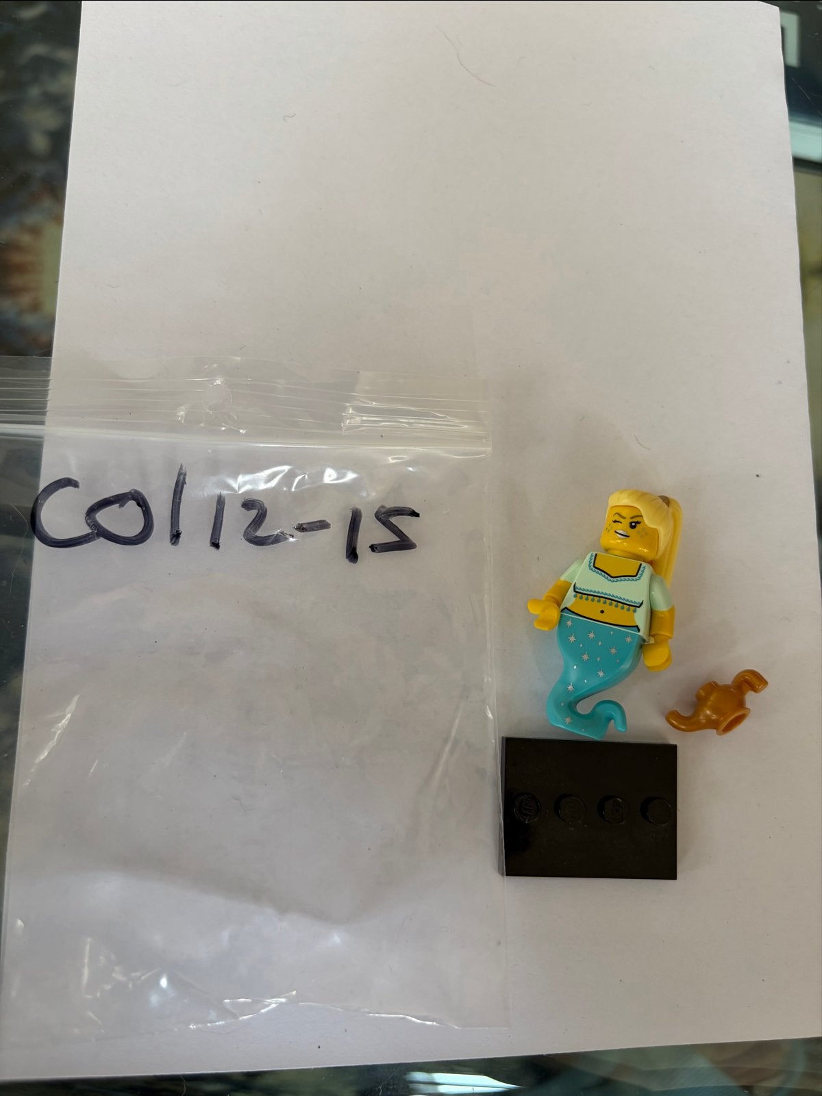 Lego Minifiguur Zeemeermin met lamp - Col12-15, Ophalen of Verzenden, Zo goed als nieuw