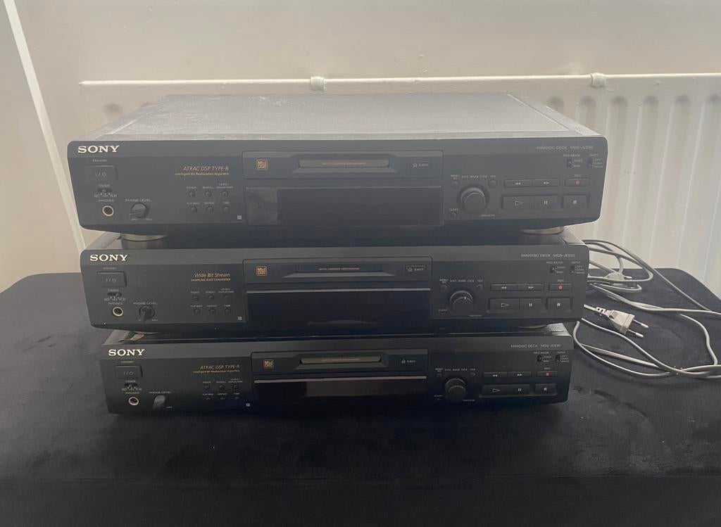 SONY Converter MINIDISC Deck MDS JE-530 2x en JE-520 1x, Ophalen of Verzenden, Sony
