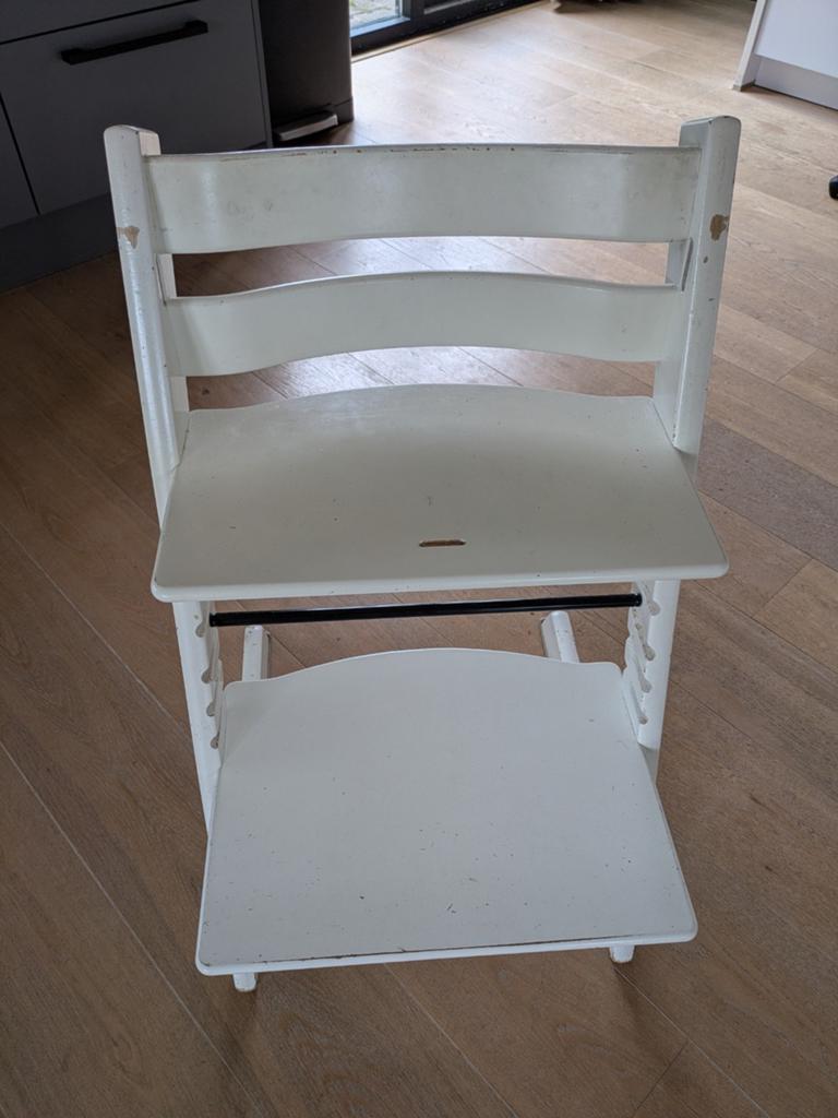 Stokke tripp trapp, wit, Ophalen, Gebruikt, Meegroeistoel