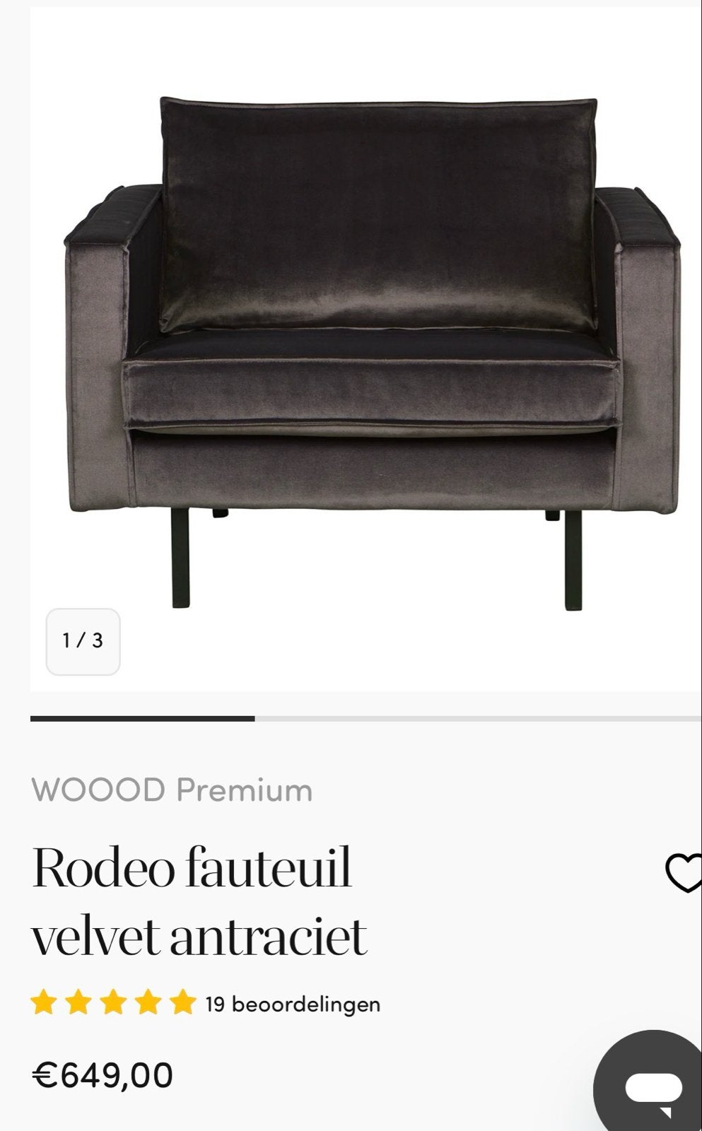 2x loveseat of los te koop WOOOOD Rodeo fauteuil, Huis en Inrichting, Ophalen, Zo goed als nieuw, Stof, 75 tot 100 cm