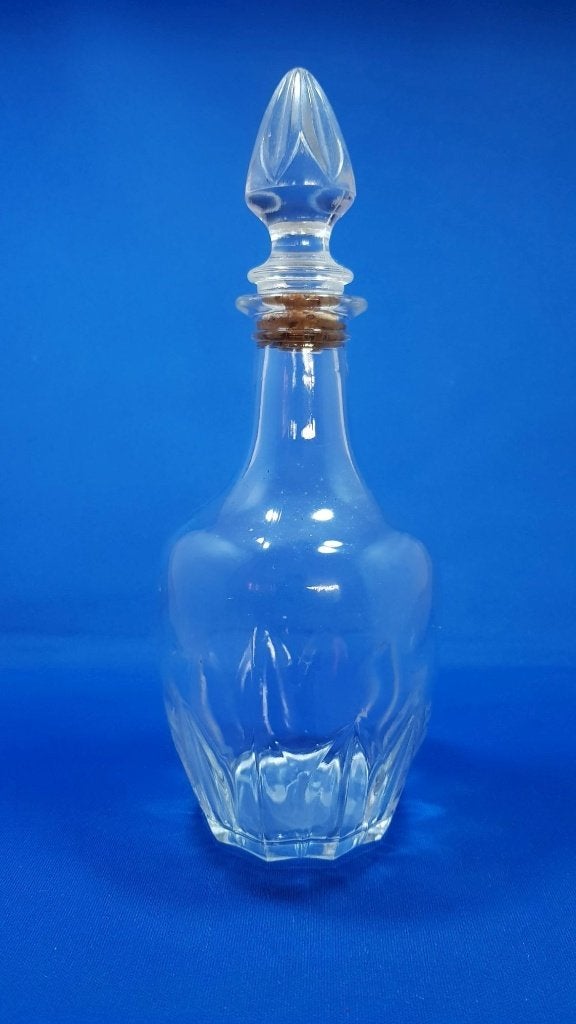 Glazen karaf met stop dop, kurk, helemaal gaaf. 23cm. 5A43/9, Huis en Inrichting, Tweedehands verkoop, Tweedehands verkoop, Gebruikt