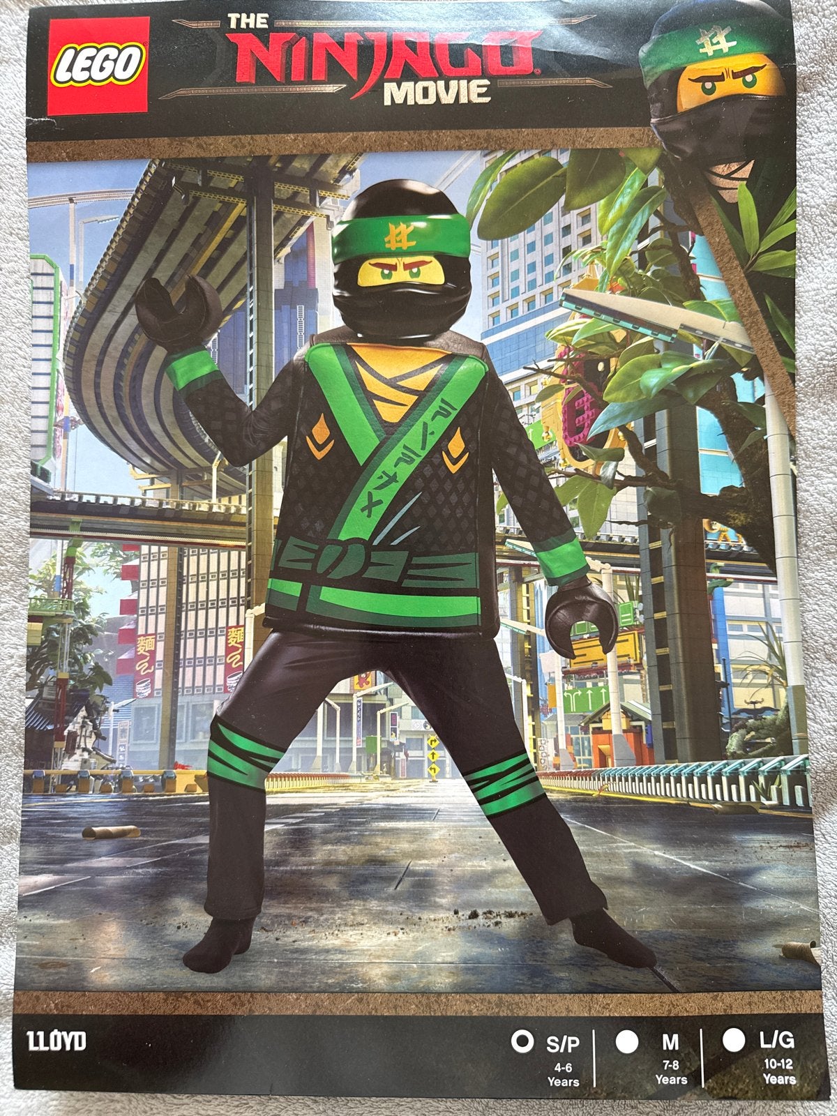 LEGO Ninjago Movie Lloyd kostuum - Maat M (7-8 jaar), Ophalen, Zo goed als nieuw, 122 t/m 128, Jongen