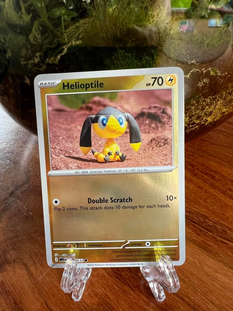 Pokémon Helioptile reverse holo 052/132 NM Yuka Morii, Ophalen of Verzenden, Zo goed als nieuw, Losse kaart, Foil