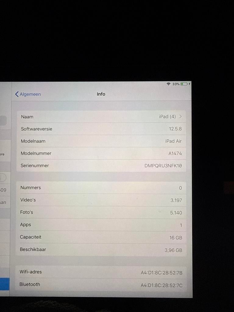 iPad Air 16 GB, Computers en Software, Apple iPads, Gebruikt, Apple iPad Air, Wi-Fi, 10 inch, 16 GB, Zilver, Ophalen of Verzenden