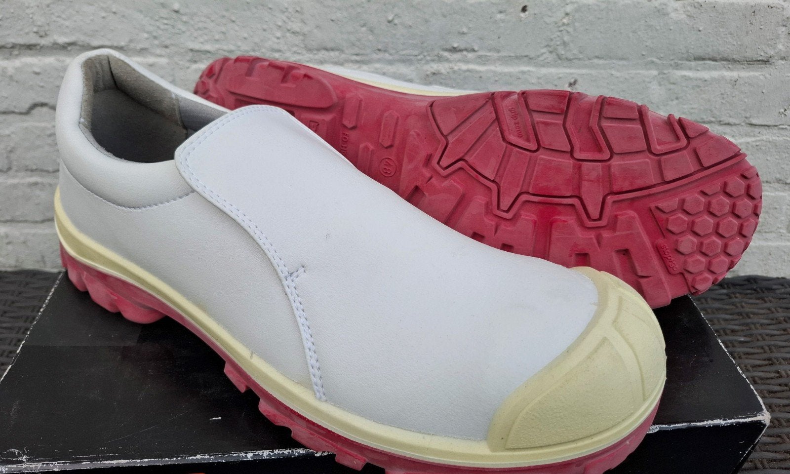 Emma witte werkschoenen maat 48, Kleding | Heren, Ophalen, Wit, Emma, Nieuw