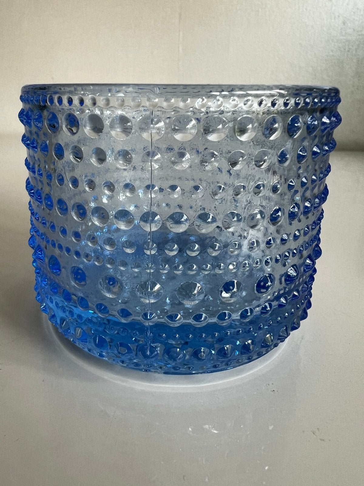 Iittala Kastehelmi Waxinelichthouder Aqua Blue Oiva Toikka, Waxinelichthouder, Ophalen of Verzenden, Iittala, Glas