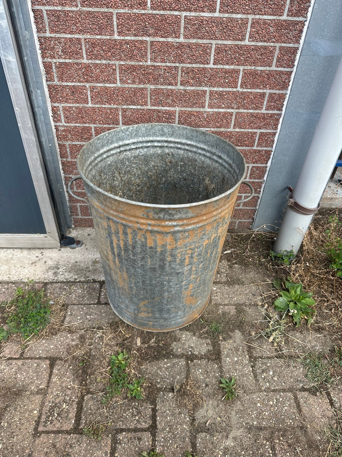 Oude Zinken Emmer / Plantenbak met Handgrepen, Ophalen, Gebruikt, Zink, Met handgreep