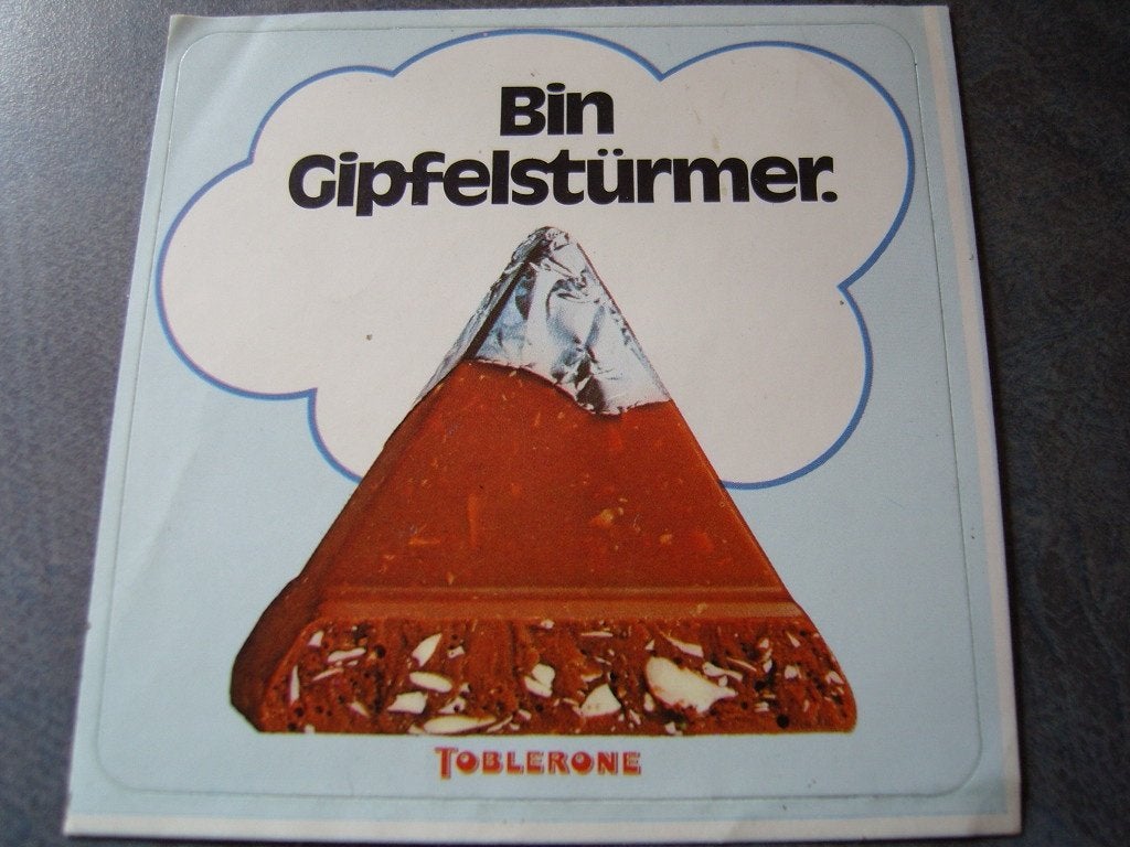 sticker TOBLERONE bin gipfelstürmer, Ophalen, Zo goed als nieuw